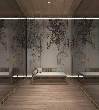New Chinese-style Elevator Car Elevator Room 3d model