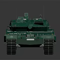 Green Military Tank 3D Model With Shiny Surface And Side View Design 3d model