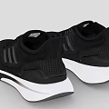 Adidas Black Athletic Sneakers Featuring Mesh Upper Three Stripes And White Sole