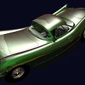 Vintage Green Sports Car With Sleek Body Design And Shiny Chrome Wheels