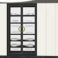 Modern Wine Cabinet With Glass Doors Black Frame Wine Bottles Glasses And Decorative Items