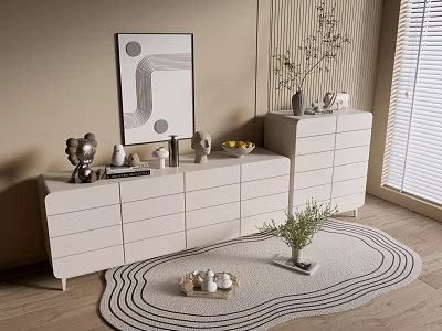 Modern Cream Style Cabinet Whole Cabinet Sideboard Cabinet Balcony Cabinet Storage Cabinet Entrance Cabinet 3d model