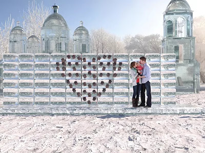 Internet red wall rose ice wall confession wall ice exhibition 3d model