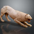 Game Movie Character Lion Sculpture Displaying Fierce Muscular Attack Pose
