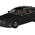 Black Luxury Wagon Car With Modern Design Sporty Wheels And Brown Interior