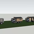 Future Architecture Mobile Modular Housing Structures Transported by Trucks and Trailers 3d model