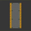 Industrial Platform Structure With Green Pillars Yellow Border And Gray Base Grid Surface