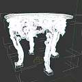 Elegant Dining Table Set With Marble Top And Ornate Golden Carved Legs