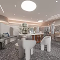 Modern Luxury Clothing Store With Window Display Mannequins Green Plants Lighting And Marble