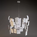 Creative Chandelier With Hanging Papers Clips Handwritten Notes And Sketches 3d model