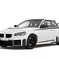 White BMW Sports Car With Black Trim And Red Brake Calipers