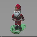 Santa Claus Plush Toy With Red Outfit White Beard Red Hat And Green Base