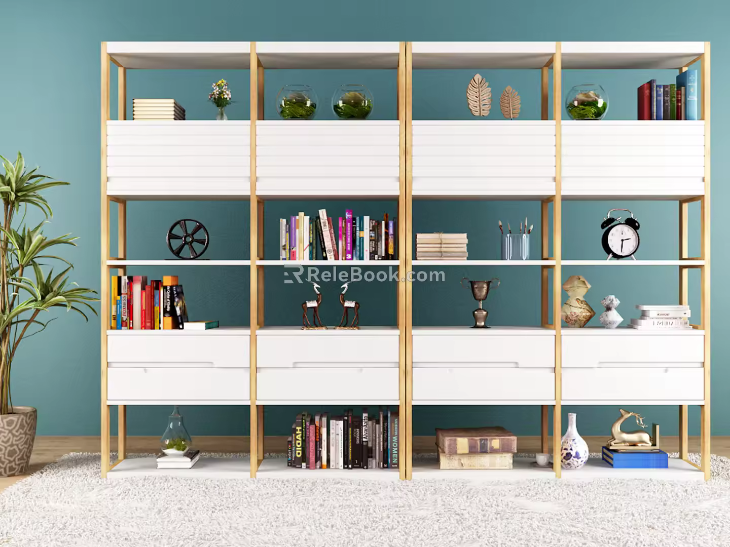 Modern Bookshelf Bookcase 3d model