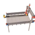 Mechanical Arm Equipment With Metal Frame And Perforated Workbench Setup 3d model