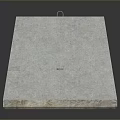Natural Stone Square Block With Textured Surface And Circular Hole 3d model
