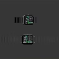 Modern Smart Watches With Black Straps Digital Screens Showing Time 3d model