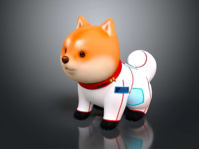 Modern dog space dog cartoon dog 3d model Modern dog space dog cartoon dog 3d model