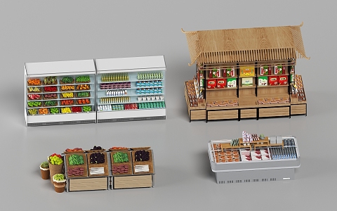 Modern Supermarket Snack House Shelf Supermarket Shelf 3d model