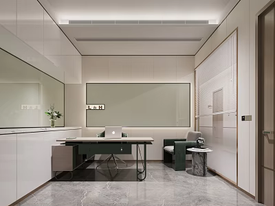 Modern Hospital Outpatient Clinic With Consultation Room And Waiting Area 3d model