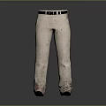 Beige Bloodstained Pants With Distressed Design For Fashionable Costume Look