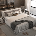 Minotti Double Bed Bedroom Cloakroom Nightstand 3d model