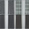 Stylish Textured And Plaid Pattern Curtains For Modern Home Interior Windows 3d model