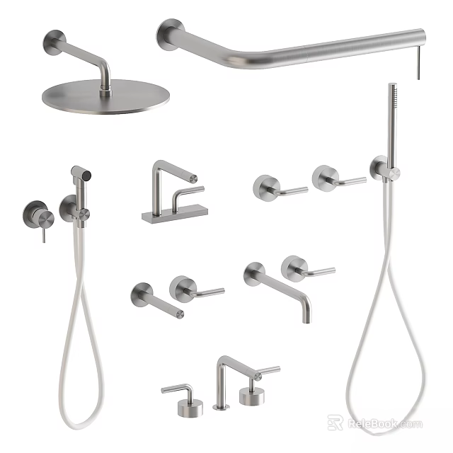 Modern Stainless Steel Faucet Designs For Bathroom Kitchen And Shower Use 3d model 