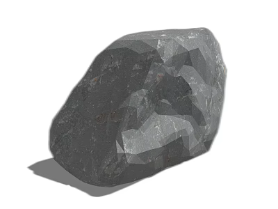 Realistic Natural Black Textured Stone 3D Model for Decorative Design Projects 3d model