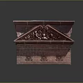 Scenic Red Brick Architectural Structure With Decorative Top Carvings Floral Patterns And Circular Ornaments