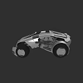 Futuristic Modern Tank 3D Model with Streamlined Body and Mechanical Structure