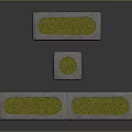 Green Plants Growing in Concrete Planters with Various Shapes for Modern Decorative Use