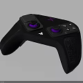 Modern Game Controller With Black Design Purple Buttons Pink X Logo And Textured Grips 3d model