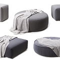 Modern sofa stool stool cushion combination 3d model