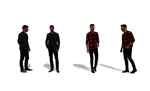 Foreign Casual Figures Fashion Models 3d model