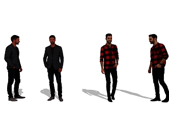 Foreign Casual Figures Fashion Models 3d model