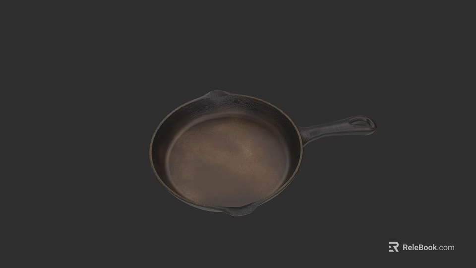 Heavy Duty Cast Iron Skillet Ideal For Kitchen Cooking And Frying Tasks 3d model 