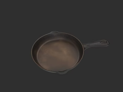 Heavy Duty Cast Iron Skillet Ideal For Kitchen Cooking And Frying Tasks 3d model
