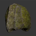Natural Stone With Mossy Green Brown Surface And Textured Natural Design