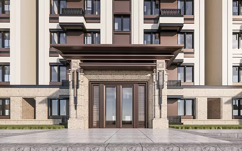 New Chinese-style Residential Building Small High-rise Residential Building 3d model