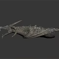 Realistic Dragon Creature 3D Model With Sharp Spikes Open Mouth And Textured Scales