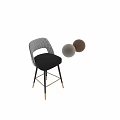 Modern Houndstooth Backrest Bar Stools With Black And Brown Velvet Seats And Metal Legs