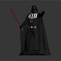 Darth Vader Character In Black Costume With Helmet And Red Lightsaber