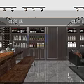 Modern Tobacco and Alcohol Store Interior with Shelves Display Counters and Product Arrangement
