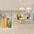 Modern Clothing Store Interior With Mannequins Display Areas And Decorative Plants