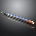 Sleek Metal Weapon With Sharp Blade And Copper Head On Dark Background