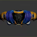 Wolverine Inspired 3D Character Model With Yellow Jacket Blue Shoulders Black Hair And Claws