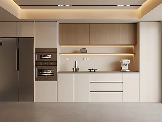 Modern Cream Style Sideboard Refrigerator Oven Sideboard 3d model