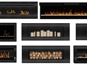 Modern Fireplace Stove Electronic Fireplace Combo 3d model