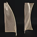 Elegant Modern Curved Floor Lamp With Mesh Texture And Soft Lighting Glow