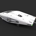 White Sci Fi Spaceship Featuring Streamlined Body Cockpit Windows And Engine Details